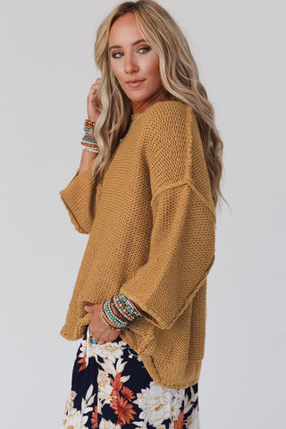Shop Round Neck Dropped Shoulder Sweater Now On Klozey Store - Trendy U.S. Premium Women Apparel & Accessories And Be Up-To-Fashion!