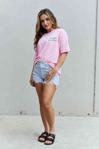 Shop Sweet Claire "Wish You Were Here" Oversized Graphic T-Shirt Now On Klozey Store - Trendy U.S. Premium Women Apparel & Accessories And Be Up-To-Fashion!