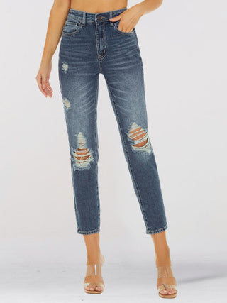 Shop Distressed Skinny Cropped Jeans Now On Klozey Store - Trendy U.S. Premium Women Apparel & Accessories And Be Up-To-Fashion!