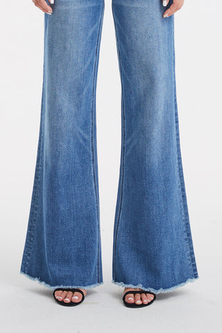 Shop BAYEAS Full Size High Waist Button-Fly Raw Hem Wide Leg Jeans Now On Klozey Store - Trendy U.S. Premium Women Apparel & Accessories And Be Up-To-Fashion!
