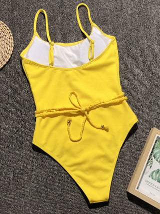 Shop Ribbed Tie Waist One-Piece Swimsuit Now On Klozey Store - Trendy U.S. Premium Women Apparel & Accessories And Be Up-To-Fashion!
