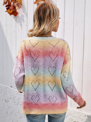 Shop Tie-Dye V-Neck Drop Shoulder Pullover Sweater Now On Klozey Store - Trendy U.S. Premium Women Apparel & Accessories And Be Up-To-Fashion!