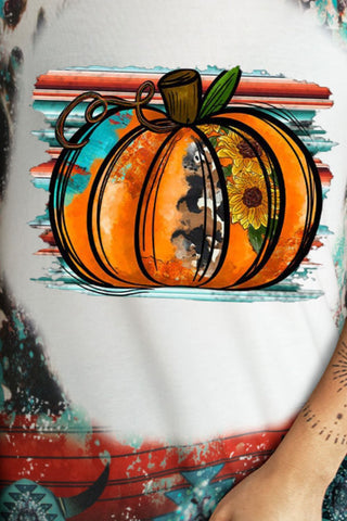 Shop Pumpkin Graphic Round Neck Short Sleeve Tee Now On Klozey Store - Trendy U.S. Premium Women Apparel & Accessories And Be Up-To-Fashion!