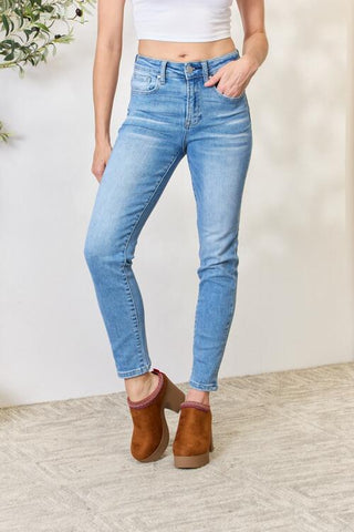 Shop RISEN Full Size Mid Rise Skinny Jeans Now On Klozey Store - Trendy U.S. Premium Women Apparel & Accessories And Be Up-To-Fashion!