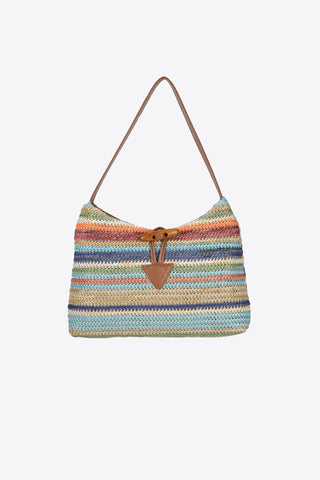 Shop Multicolored Straw Shoulder Bag Now On Klozey Store - Trendy U.S. Premium Women Apparel & Accessories And Be Up-To-Fashion!