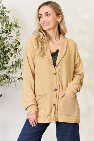 Shop Heimish Full Size Button Up Long Sleeve Cardigan Now On Klozey Store - Trendy U.S. Premium Women Apparel & Accessories And Be Up-To-Fashion!
