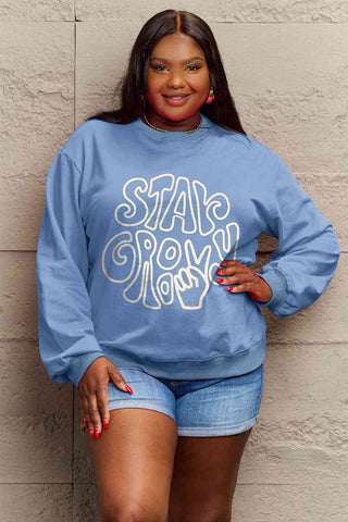 Shop Simply Love Full Size Graphic Sweatshirt Now On Klozey Store - Trendy U.S. Premium Women Apparel & Accessories And Be Up-To-Fashion!