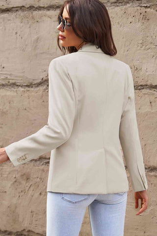 Shop One-Button Flap Pocket Blazer Now On Klozey Store - Trendy U.S. Premium Women Apparel & Accessories And Be Up-To-Fashion!