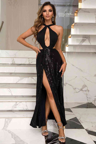 Shop Cutout Backless Split Maxi Dress Now On Klozey Store - Trendy U.S. Premium Women Apparel & Accessories And Be Up-To-Fashion!