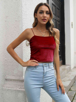 Shop Straight Neck Cropped Cami Now On Klozey Store - Trendy U.S. Premium Women Apparel & Accessories And Be Up-To-Fashion!