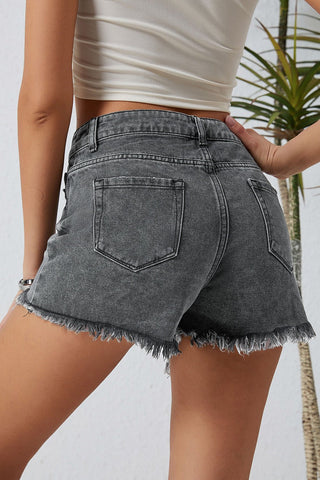 Shop Asymmetrical Distressed Denim Shorts Now On Klozey Store - Trendy U.S. Premium Women Apparel & Accessories And Be Up-To-Fashion!