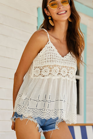 Shop Scalloped Hem V-Neck Cami Now On Klozey Store - Trendy U.S. Premium Women Apparel & Accessories And Be Up-To-Fashion!