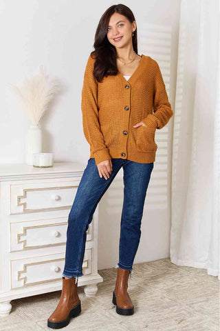 Shop Double Take Drop Shoulder Button Down Cardigan with Pockets Now On Klozey Store - Trendy U.S. Premium Women Apparel & Accessories And Be Up-To-Fashion!