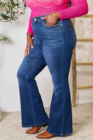 Shop Judy Blue Full Size Flare Jeans with Pockets Now On Klozey Store - Trendy U.S. Premium Women Apparel & Accessories And Be Up-To-Fashion!