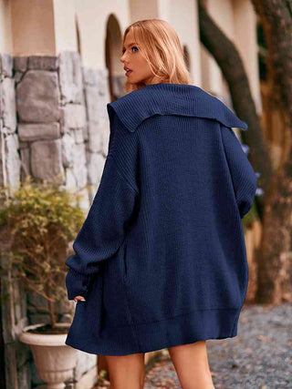 Shop Dropped Shoulder Long Sleeve Cardigan Now On Klozey Store - Trendy U.S. Premium Women Apparel & Accessories And Be Up-To-Fashion!