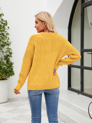 Shop Round Neck Dropped Shoulder Sweater Now On Klozey Store - Trendy U.S. Premium Women Apparel & Accessories And Be Up-To-Fashion!