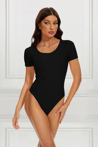 Shop Basic Bae Full Size Round Neck Short Sleeve Bodysuit Now On Klozey Store - Trendy U.S. Premium Women Apparel & Accessories And Be Up-To-Fashion!