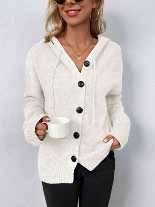 Shop Button-Down Long Sleeve Hooded Sweater Now On Klozey Store - Trendy U.S. Premium Women Apparel & Accessories And Be Up-To-Fashion!