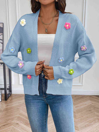 Shop Floral Long Sleeve Open Front Cardigan Now On Klozey Store - Trendy U.S. Premium Women Apparel & Accessories And Be Up-To-Fashion!