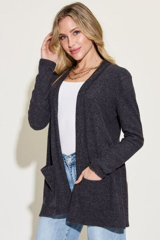 Shop Zenana Open Front Long Sleeve Cardigan Now On Klozey Store - Trendy U.S. Premium Women Apparel & Accessories And Be Up-To-Fashion!
