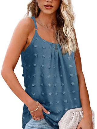Shop Swiss Dot Scoop Neck Cami Now On Klozey Store - Trendy U.S. Premium Women Apparel & Accessories And Be Up-To-Fashion!