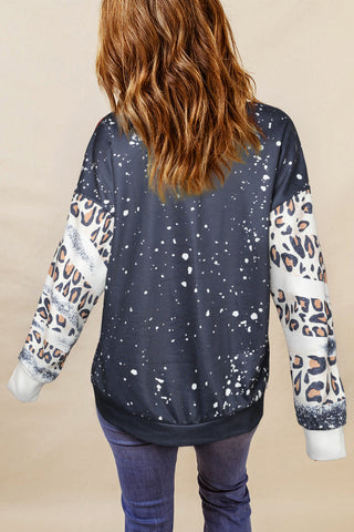 Shop Mixed Print Drop Shoulder Sweatshirt Now On Klozey Store - Trendy U.S. Premium Women Apparel & Accessories And Be Up-To-Fashion!