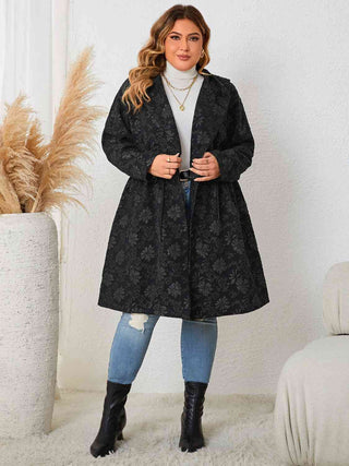 Shop Plus Size Long Sleeve Hooded Trench Coat Now On Klozey Store - Trendy U.S. Premium Women Apparel & Accessories And Be Up-To-Fashion!