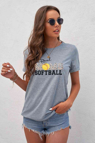Shop THE REAL MOMS OF SOFTBALL Graphic Tee Now On Klozey Store - Trendy U.S. Premium Women Apparel & Accessories And Be Up-To-Fashion!