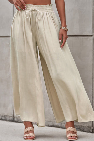 Shop Drawstring Waist Wide Leg Pants Now On Klozey Store - Trendy U.S. Premium Women Apparel & Accessories And Be Up-To-Fashion!