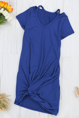 Shop Clear Skies Jersey Twist T-Shirt Dress Now On Klozey Store - Trendy U.S. Premium Women Apparel & Accessories And Be Up-To-Fashion!