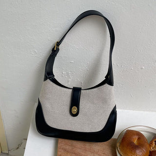 Shop Contrast Canvas Shoulder Bag Now On Klozey Store - Trendy U.S. Premium Women Apparel & Accessories And Be Up-To-Fashion!