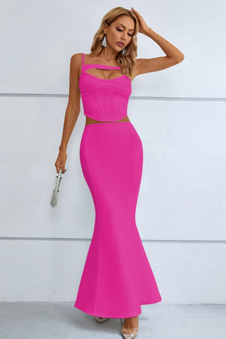 Shop Cutout Seam Detail Cami and Fishtail Skirt Set Now On Klozey Store - Trendy U.S. Premium Women Apparel & Accessories And Be Up-To-Fashion!