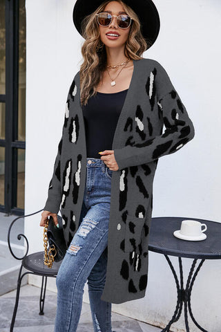 Shop Leopard Open Front Cardigan with Pockets Now On Klozey Store - Trendy U.S. Premium Women Apparel & Accessories And Be Up-To-Fashion!