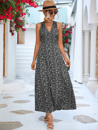 Shop Printed Open Back Sleeveless Maxi Dress Now On Klozey Store - Trendy U.S. Premium Women Apparel & Accessories And Be Up-To-Fashion!