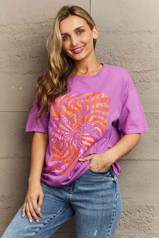 Shop Sweet Claire "Electric Blues" Graphic T-Shirt Now On Klozey Store - Trendy U.S. Premium Women Apparel & Accessories And Be Up-To-Fashion!