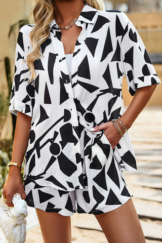 Shop Printed Dropped Shoulder Shirt and Shorts Set Now On Klozey Store - Trendy U.S. Premium Women Apparel & Accessories And Be Up-To-Fashion!