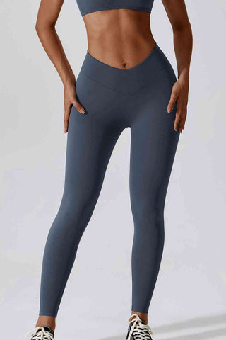 Shop Slim Fit Wide Waistband Sports Leggings Now On Klozey Store - Trendy U.S. Premium Women Apparel & Accessories And Be Up-To-Fashion!