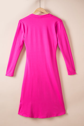 Shop Ruched V-Neck Long Sleeve Dress Now On Klozey Store - Trendy U.S. Premium Women Apparel & Accessories And Be Up-To-Fashion!