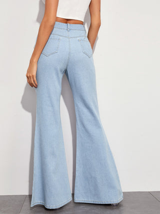 Shop Button Fly Wide Leg Jeans Now On Klozey Store - Trendy U.S. Premium Women Apparel & Accessories And Be Up-To-Fashion!