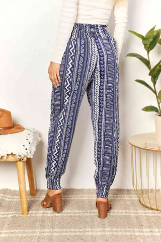 Shop Double Take Geometric Print Tassel High-Rise Pants Now On Klozey Store - Trendy U.S. Premium Women Apparel & Accessories And Be Up-To-Fashion!