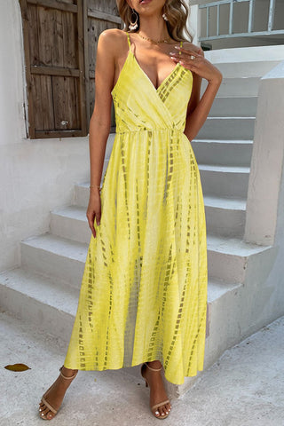 Shop Printed Surplice Adjustable Spaghetti Strap Maxi Dress Now On Klozey Store - Trendy U.S. Premium Women Apparel & Accessories And Be Up-To-Fashion!