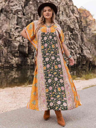 Shop Plus Size Tie Neck Maxi Dress Now On Klozey Store - Trendy U.S. Premium Women Apparel & Accessories And Be Up-To-Fashion!