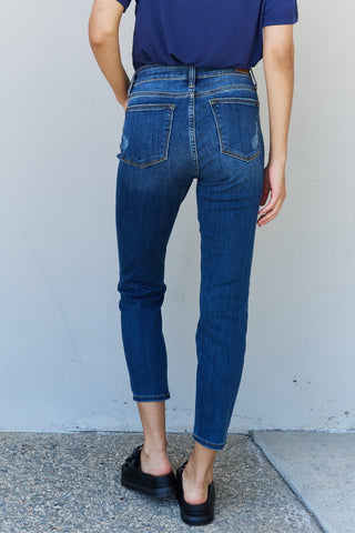 Shop Judy Blue Aila Short Full Size Mid Rise Cropped Relax Fit Jeans Now On Klozey Store - Trendy U.S. Premium Women Apparel & Accessories And Be Up-To-Fashion!