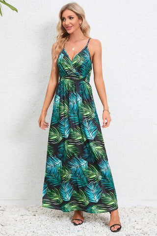 Shop Printed Surplice Maxi Cami Dress Now On Klozey Store - Trendy U.S. Premium Women Apparel & Accessories And Be Up-To-Fashion!