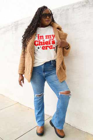 Shop Simply Love Full Size IN MY CHIEFS ERA Short Sleeve T-Shirt Now On Klozey Store - Trendy U.S. Premium Women Apparel & Accessories And Be Up-To-Fashion!
