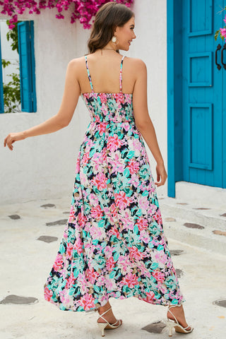 Shop Floral Spaghetti Strap Surplice Neck Maxi Dress Now On Klozey Store - Trendy U.S. Premium Women Apparel & Accessories And Be Up-To-Fashion!