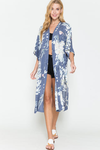 Shop Justin Taylor Botanical Print Split Cover Up Now On Klozey Store - Trendy U.S. Premium Women Apparel & Accessories And Be Up-To-Fashion!