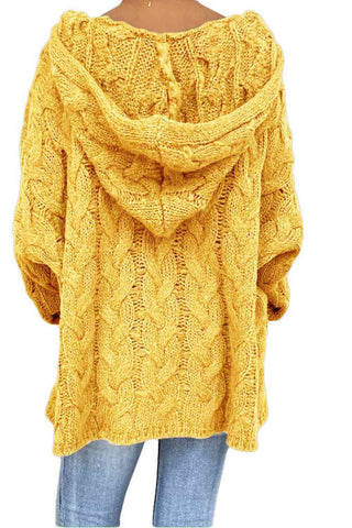 Shop Cable-Knit Hooded Sweater Now On Klozey Store - Trendy U.S. Premium Women Apparel & Accessories And Be Up-To-Fashion!