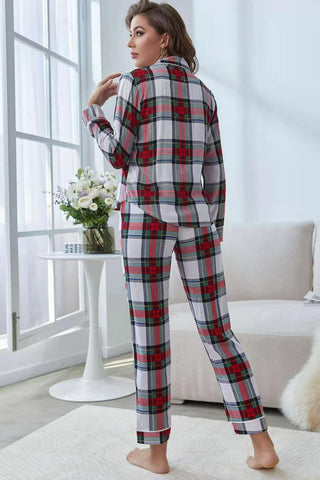 Shop Plaid Button Front Top and Pants Lounge Set Now On Klozey Store - Trendy U.S. Premium Women Apparel & Accessories And Be Up-To-Fashion!