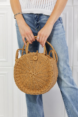 Shop Justin Taylor Feeling Cute Rounded Rattan Handbag in Camel Now On Klozey Store - Trendy U.S. Premium Women Apparel & Accessories And Be Up-To-Fashion!